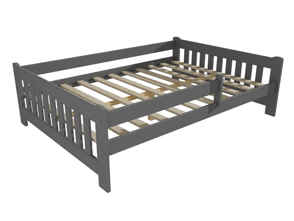 eoshop Detská posteľ DP 022 XL so zábranou (Rozmer: 120 x 200 cm, Farba dreva: farba sivá)